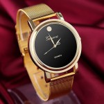 Дамски часовник Geneva Lady Gold с черен дисплей - 1