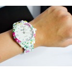 Дамски часовник Geneva Flower - бял - 2