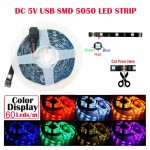 Комплект RGB LED лента 5 метра, диод 5050, с дистанционно и захранване - 10