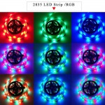 Комплект RGB LED лента 5 метра, диод 2835, с управление на цветове и захранване - 19