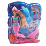 Кукла Русалка Defa Lucy със светеща опашка и Делфин - 2