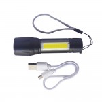 Мини фенер с COB LED светлина, зуум, 3 режима на работа, USB зареждане и кутийка за съхранение - 6