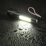 Мини фенер с COB LED светлина, зуум, 3 режима на работа, USB зареждане и кутийка за съхранение - 8