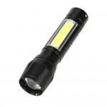 Мини фенер с COB LED светлина, зуум, 3 режима на работа, USB зареждане и кутийка за съхранение - 5