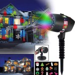 Лазерен прожектор с празнична украса за фасада, 12 приставки - 1