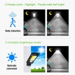 Външна водоустойчива соларна LED лампа със сензор за движение и дистанционно - 10