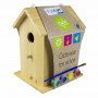Дървена къща за птички с бои за оцветяване - 1