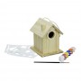 Дървена къща за птички с бои за оцветяване - 2
