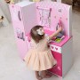 Дървена детска кухня с хладилник Classic World, розова - 5